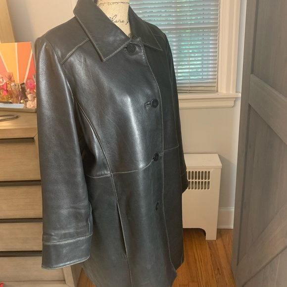 talbots leather jacket